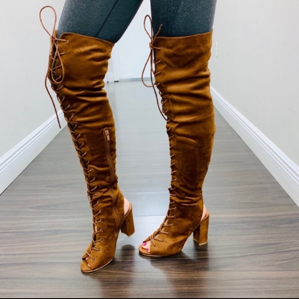 LAST 1! Taupe Lace Up Boots - Picture 6 of 6